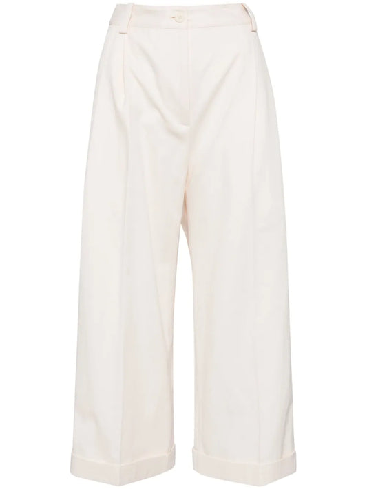 Pleated Rolled-Hem Trousers