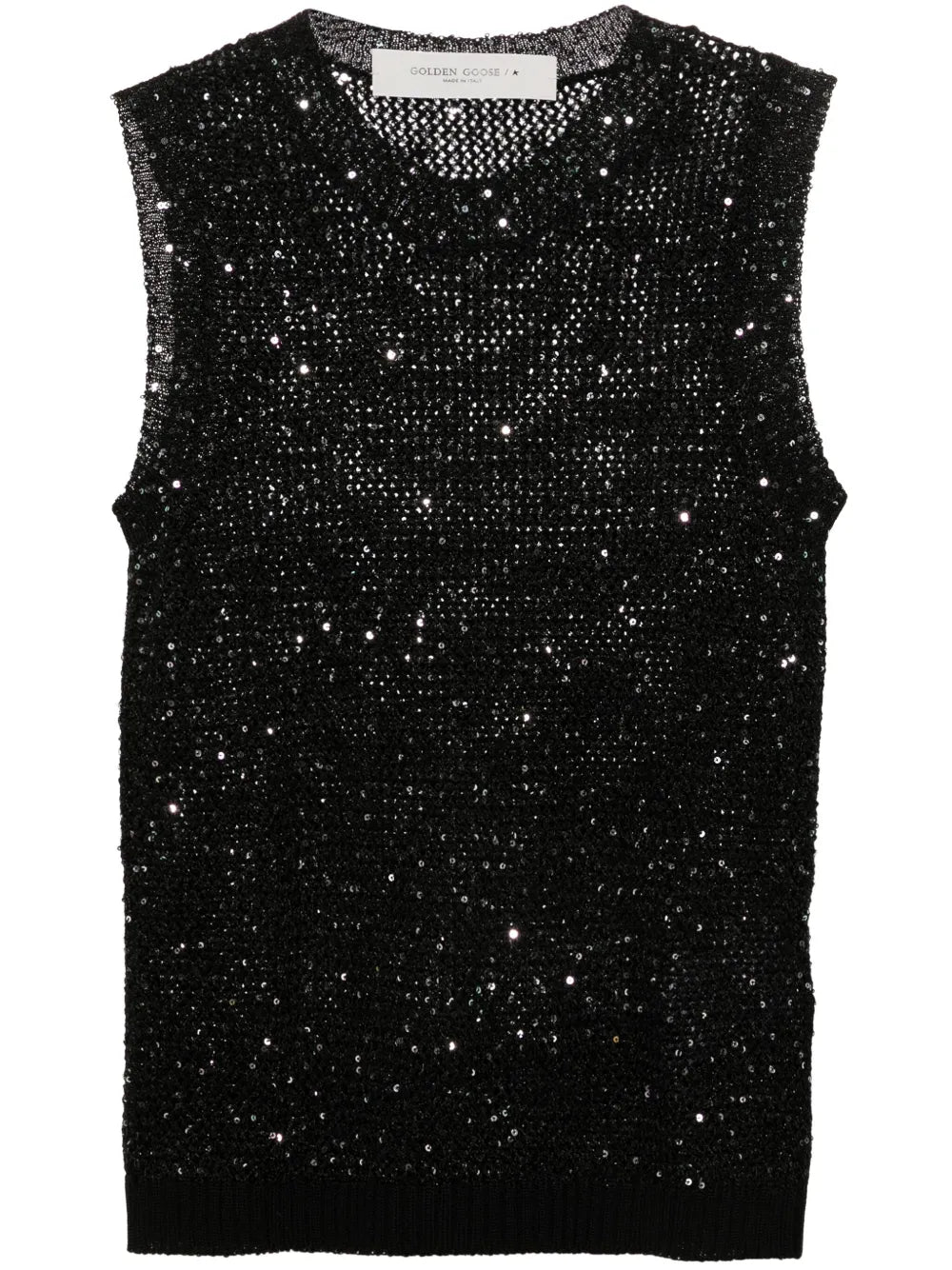 Sequin-Embellished Sleeveless Top