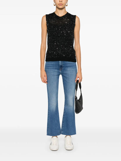 Sequin-Embellished Sleeveless Top