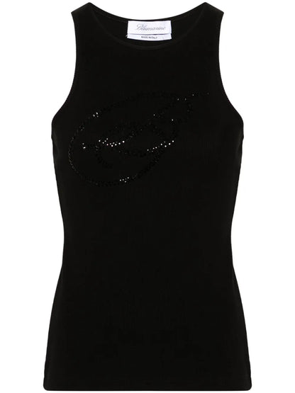 Rhinestone-Logo Tank Top