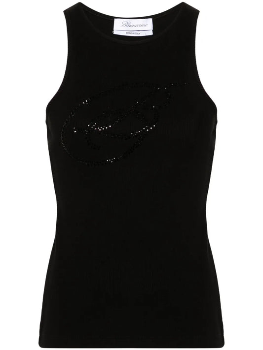 Rhinestone-Logo Tank Top
