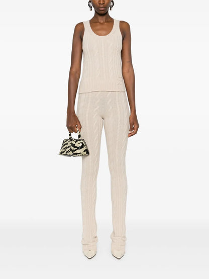 Cable-Knit Straight Trousers