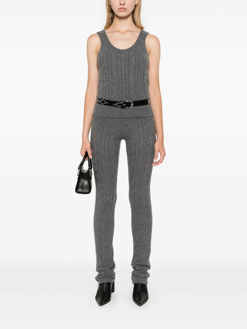 Logo-Embroidered Cable-Knit Top
