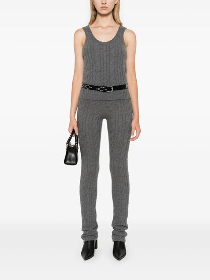 Logo-Embroidered Cable-Knit Top