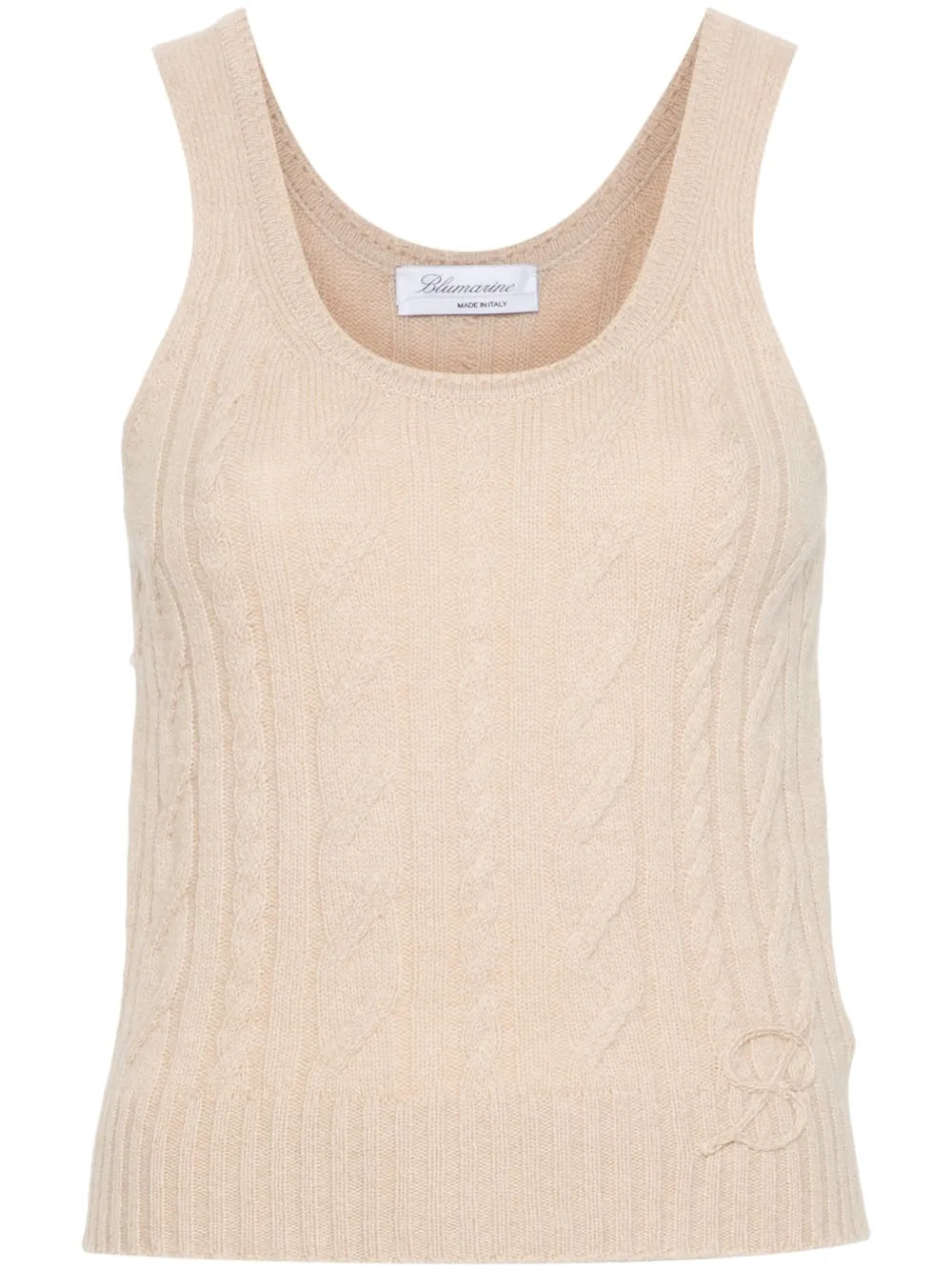 Logo-Embroidered Cable-Knit Top