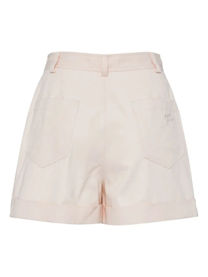 Pleated Rolled-Hem Shorts