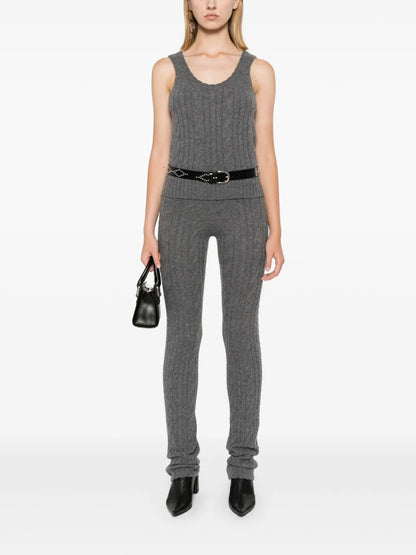 Cable-Knit Straight Trousers