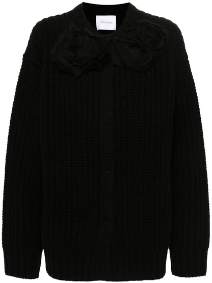 Floral-Appliqué Cardigan
