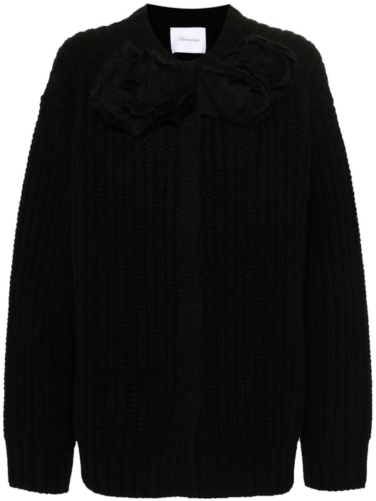 Floral-Appliqué Cardigan