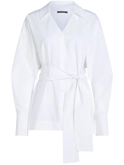 Belted Poplin Shirt