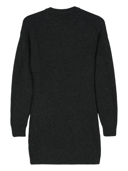 Chain-Embellished Knitted Dress