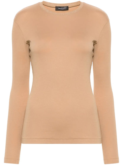 Knit-Collar T-Shirt