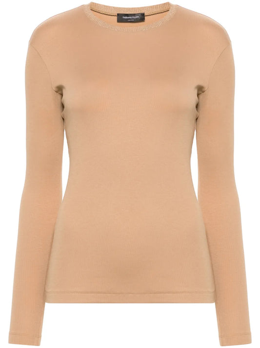 Knit-Collar T-Shirt