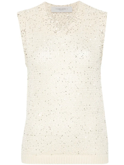 Melyssa Sequin-Embellished Knitted Top