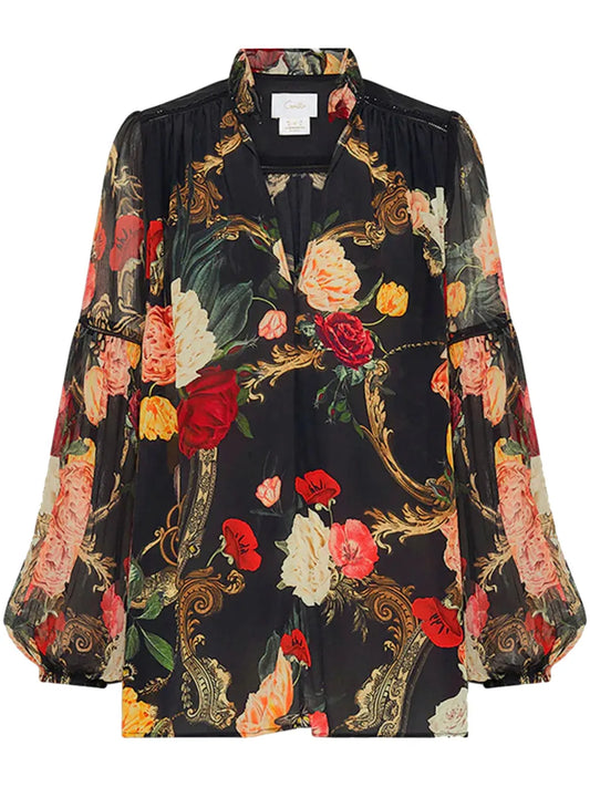 Floral-Print Blouse