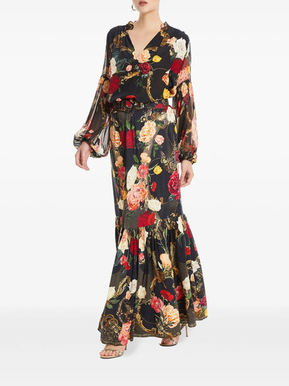 Floral-Print Blouse
