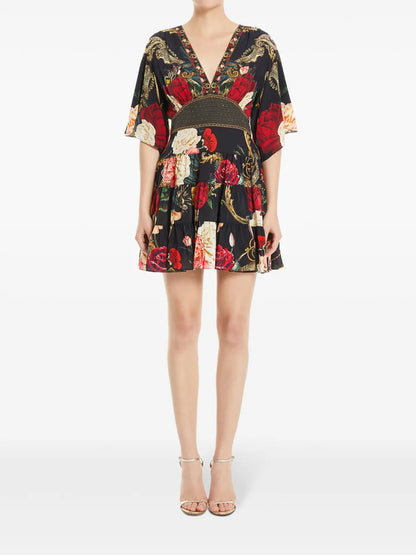 Tiered-Skirt Mini Dress