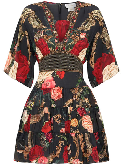 Tiered-Skirt Mini Dress