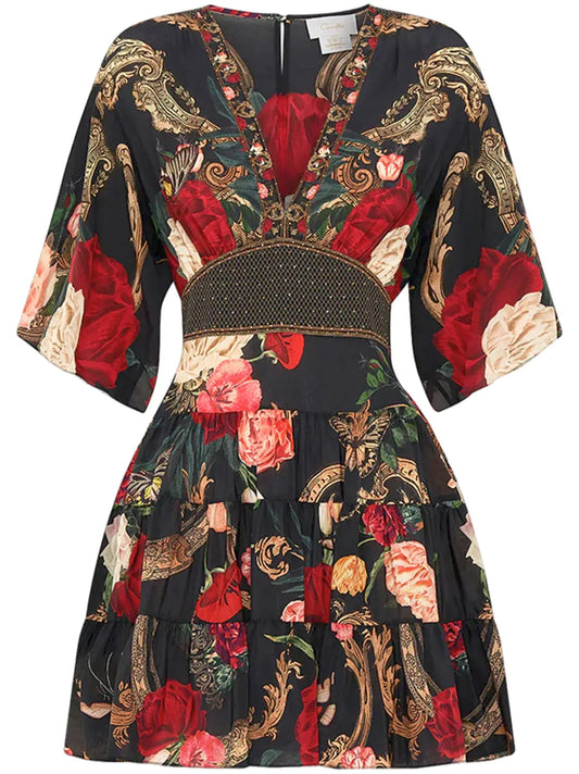 Tiered-Skirt Mini Dress