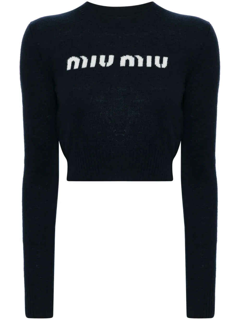 Logo-Intarsia Cropped Jumper