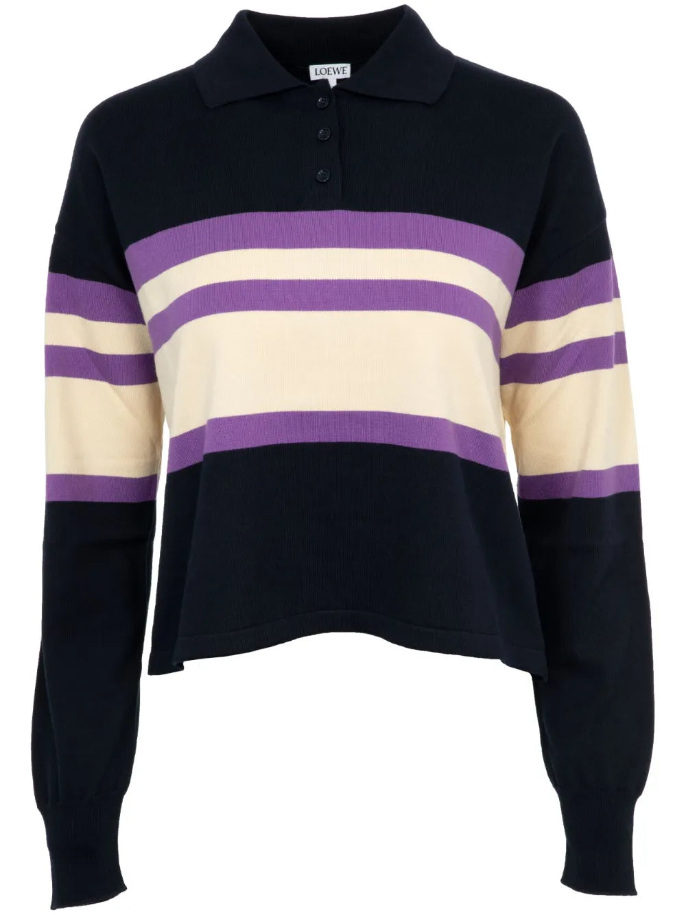 Polo-Collar Cotton Jumper