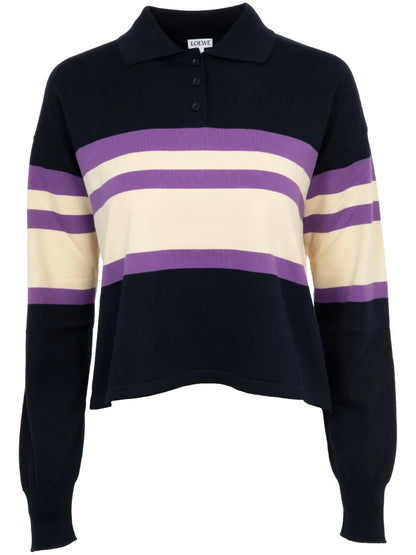 Polo-Collar Cotton Jumper