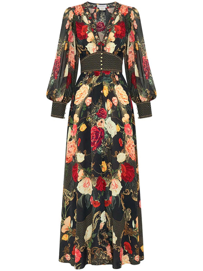 Gathered-Detail Maxi Dress