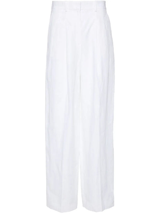 Pleat-Detail Linen Trousers