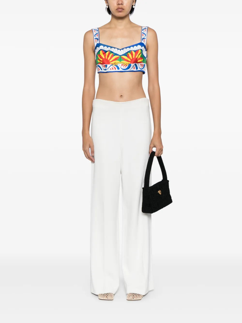 Carretto-Print Silk Top