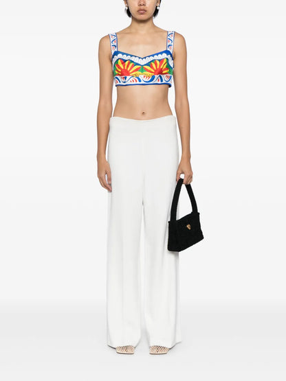 Carretto-Print Silk Top