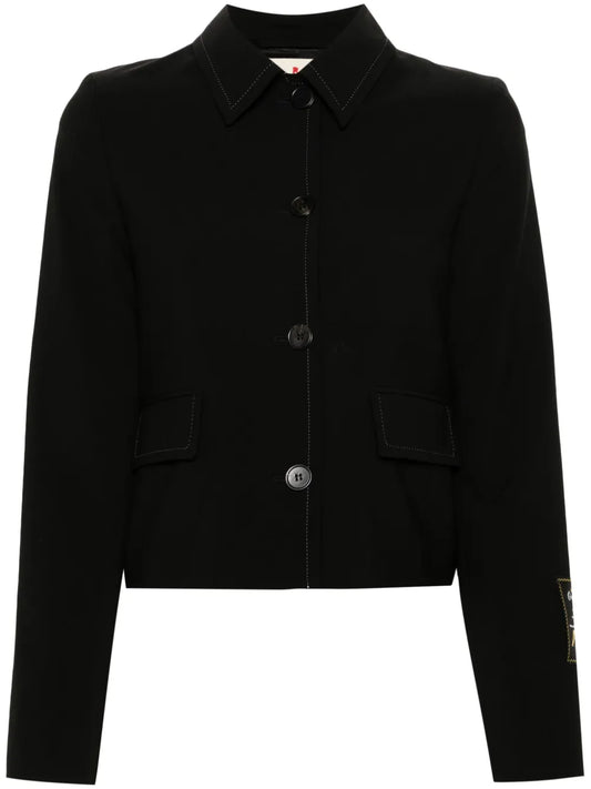 Contrast-Stitching Jacket
