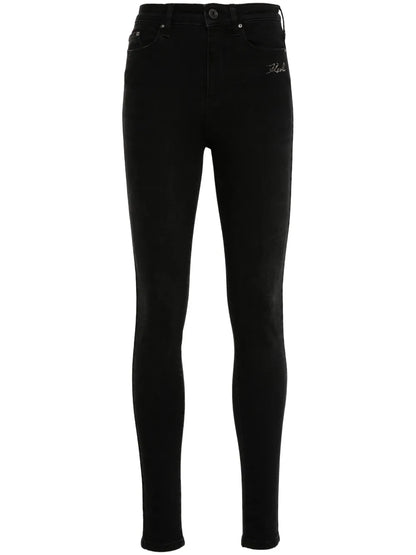Crystal-Logo Skinny Jeans