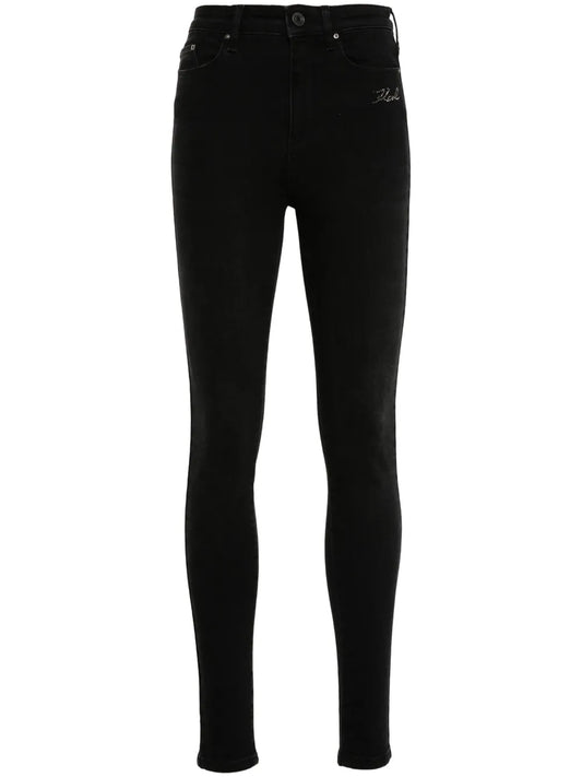 Crystal-Logo Skinny Jeans