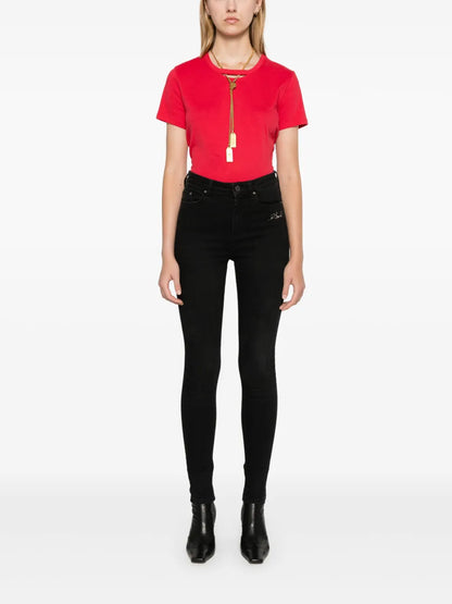 Crystal-Logo Skinny Jeans