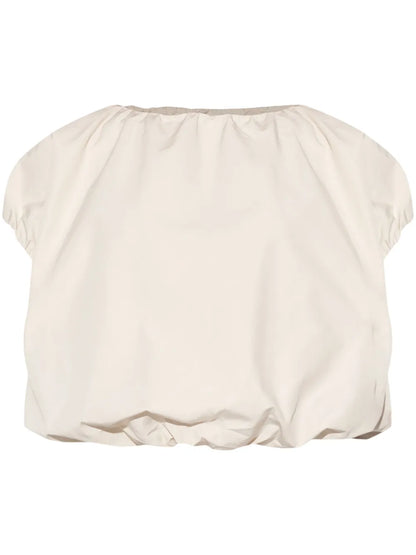 Cropped Short-Sleeve Blouse