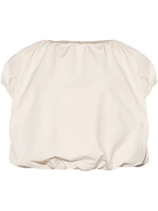 Cropped Short-Sleeve Blouse