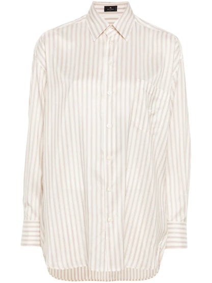 Pegaso-Embroidered Striped Shirt