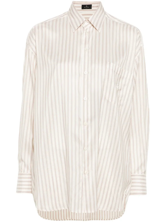 Pegaso-Embroidered Striped Shirt