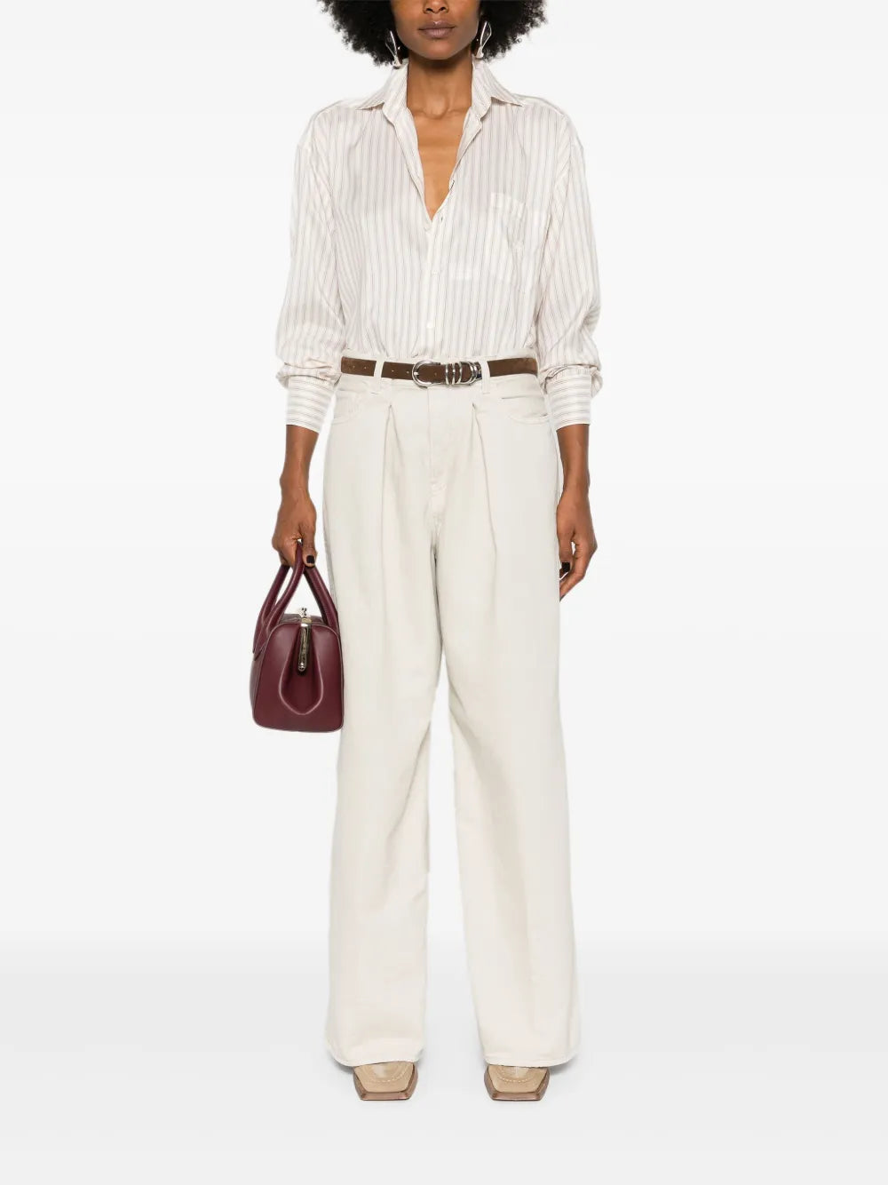Pegaso-Embroidered Striped Shirt