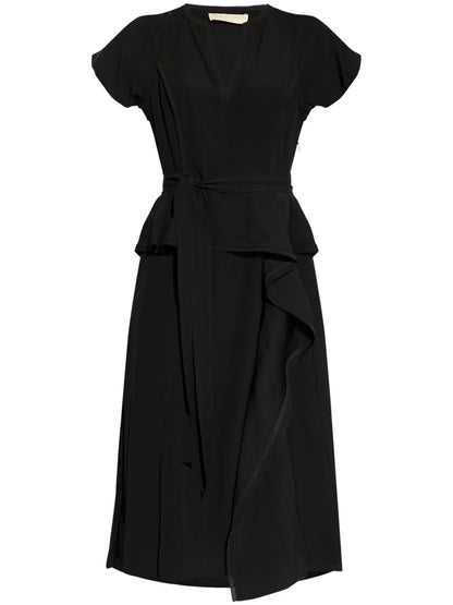 Demetria V-Neck Midi Dress