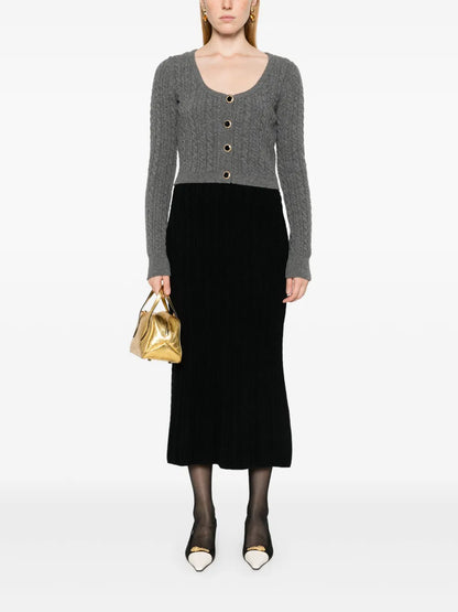 Cable-Knit Maxi Skirt
