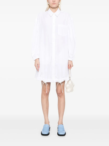 Button Placket Trapeze Shirt Dress