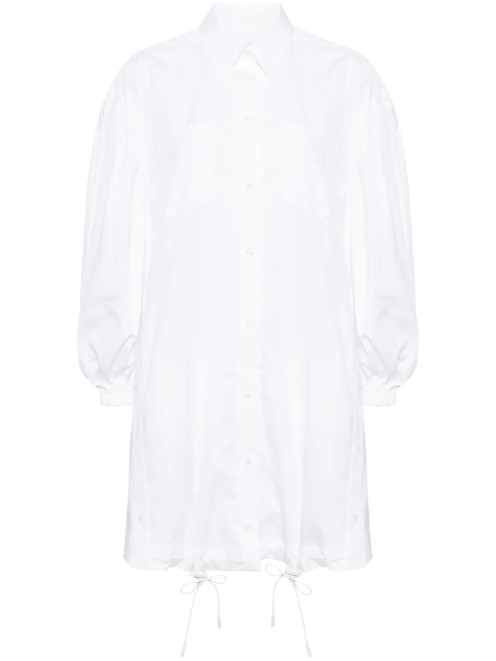 Button Placket Trapeze Shirt Dress