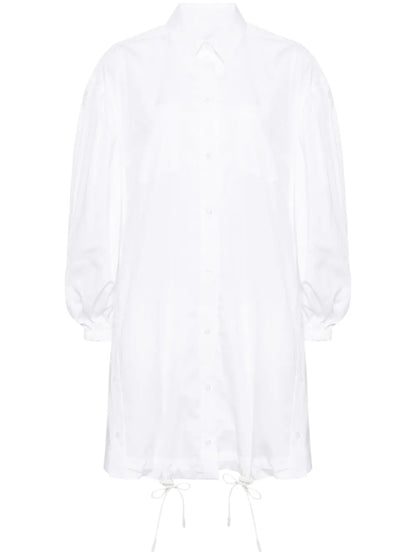Button Placket Trapeze Shirt Dress