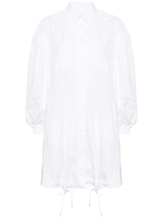 Button Placket Trapeze Shirt Dress