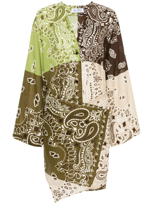 Paisley-Print Cotton Mini Dress