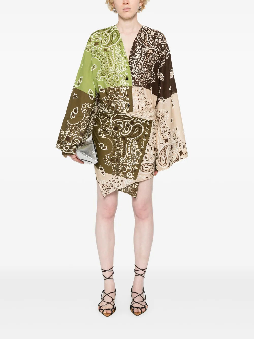 Paisley-Print Cotton Mini Dress