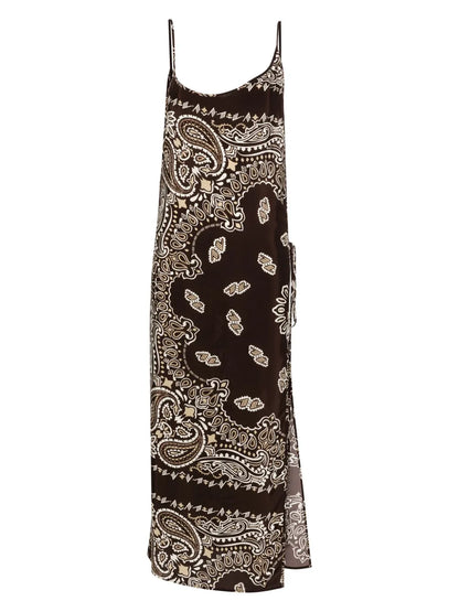 Bandana-Print Midi Dress