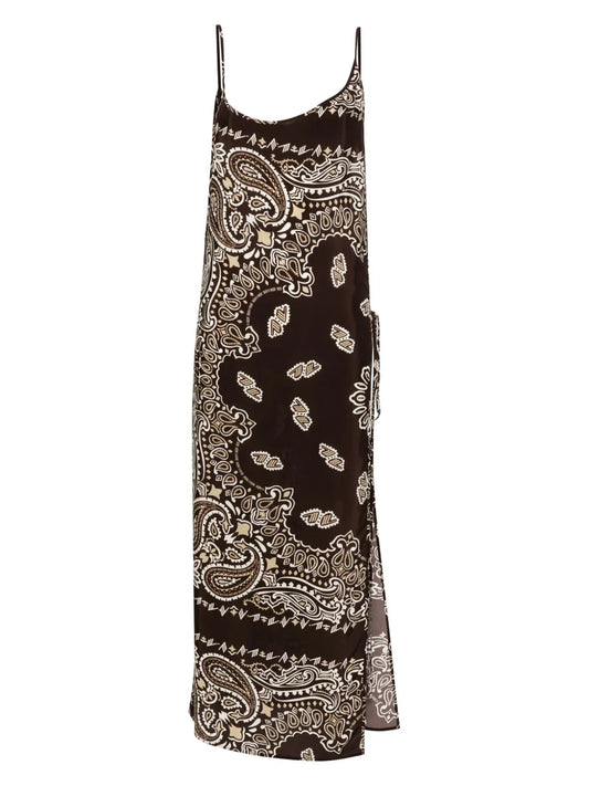 Bandana-Print Midi Dress