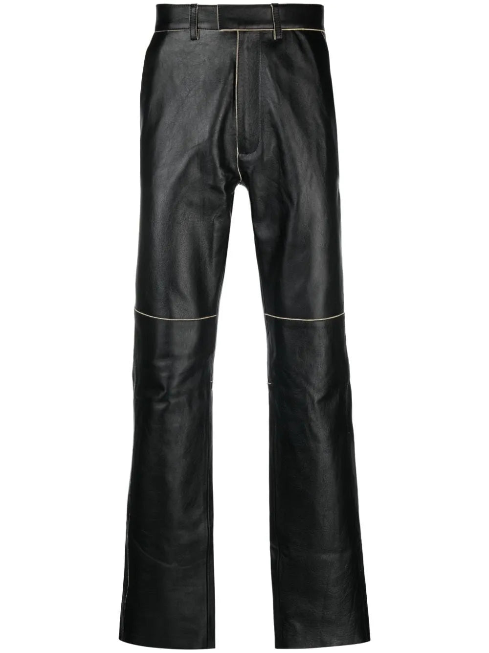 Straight-Leg Leather Trousers